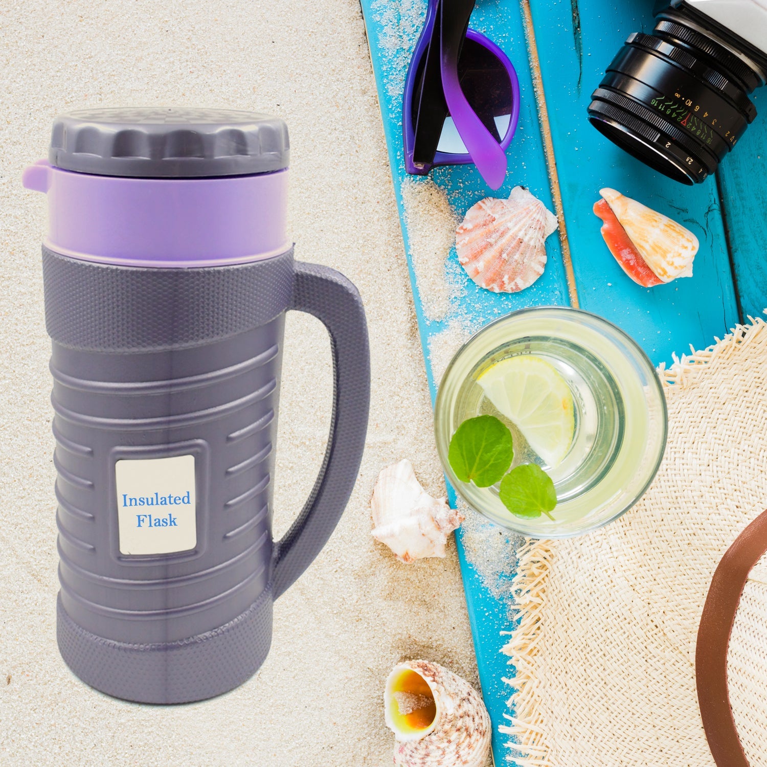 Vacuum insulated steel flask