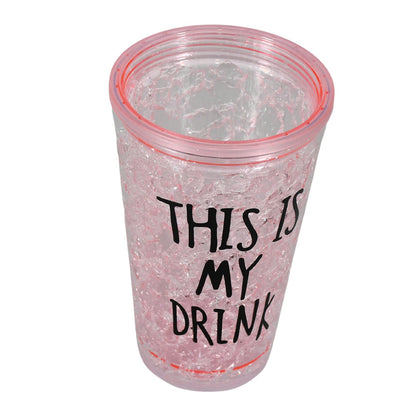 Plastic Creative Cold Drink Cup,  Double Wall Plastic Drinking Sport Bottle