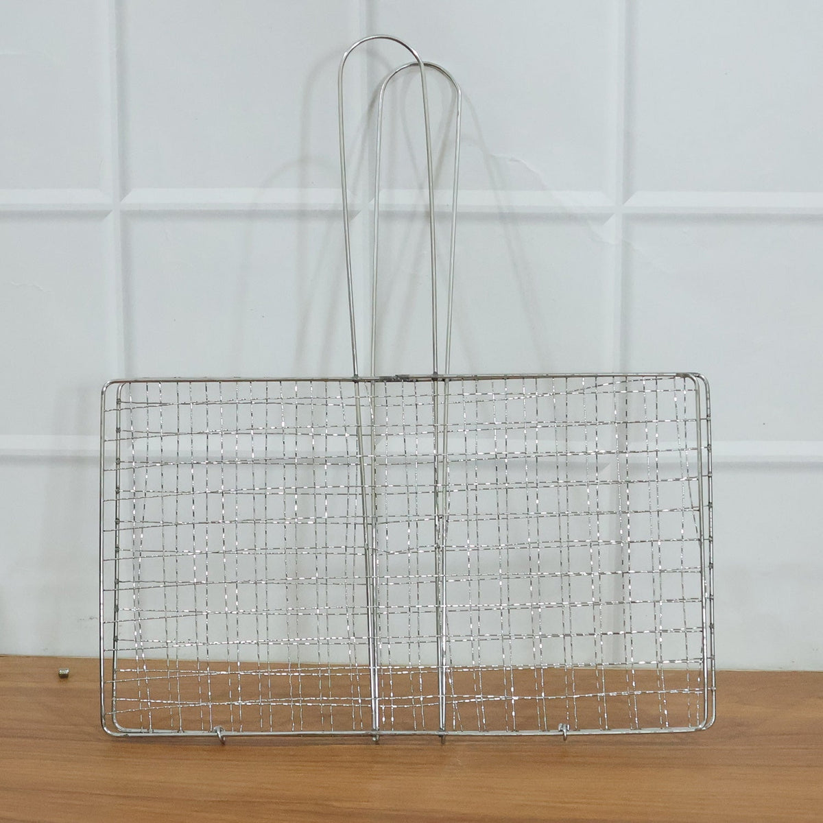 Heavy-Duty Stainless-Steel Barbecue Grill Basket (1 Pc)