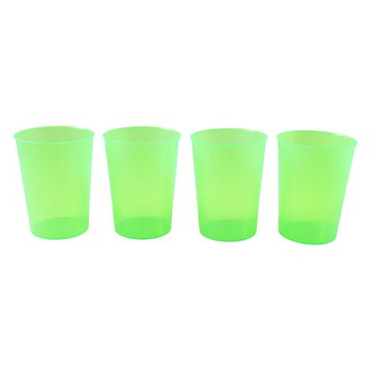Reusable Plastic Drinking Tumblers - 4-Piece Transparent Water Cup Set