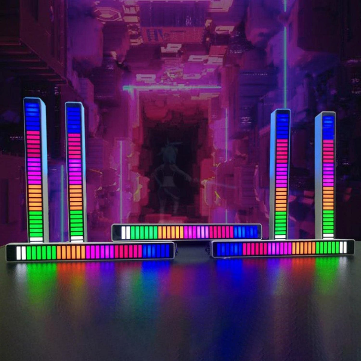 RGB Rhythm Lights 32 Color Voice-Activated LED Ambient Light for Car & Home