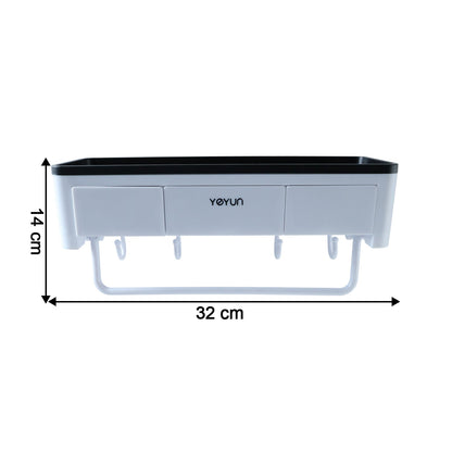 Wall Mounted Multifunctional Bathroom Storage Rack (1 Pc)