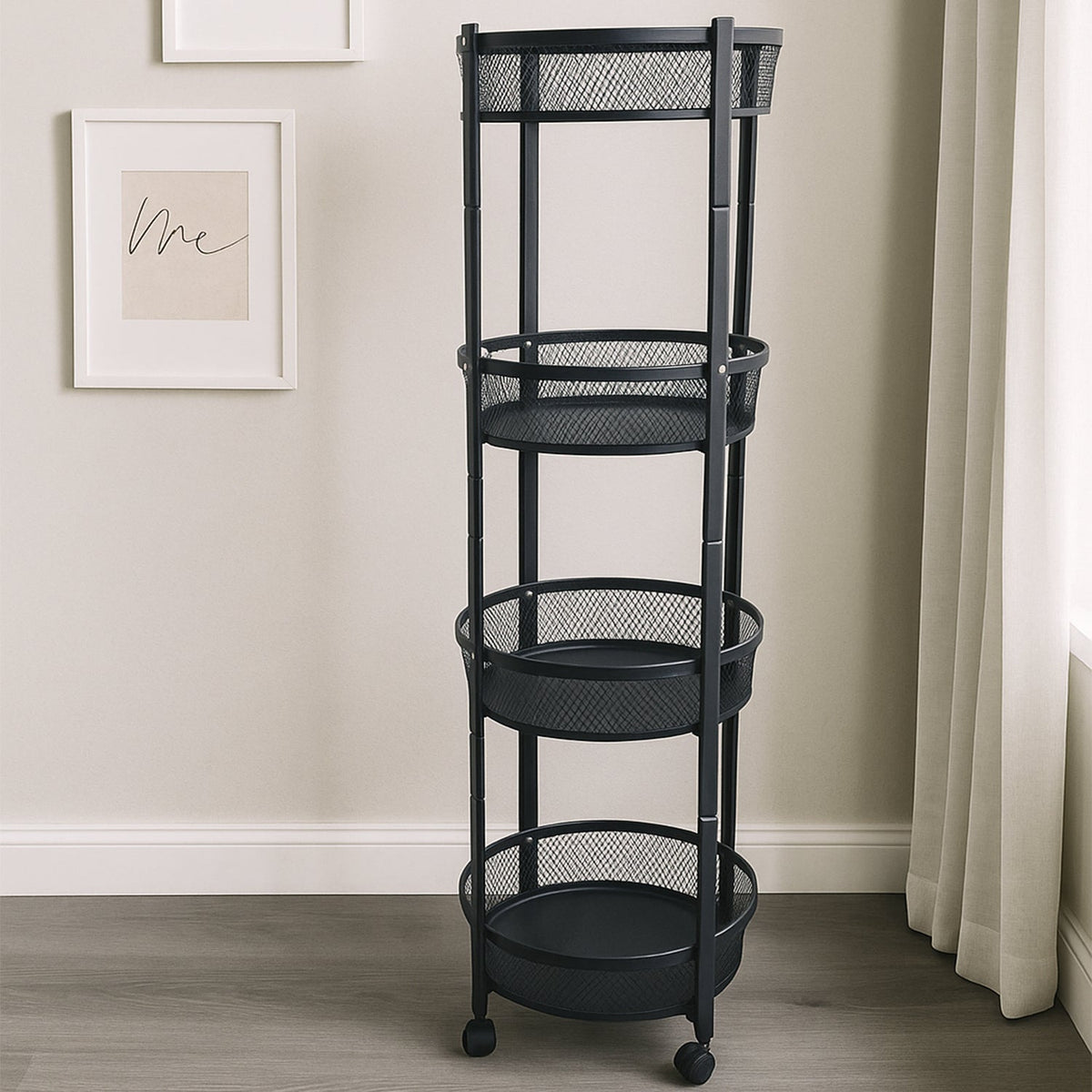 Space-Saving 4-Layer Round Rack