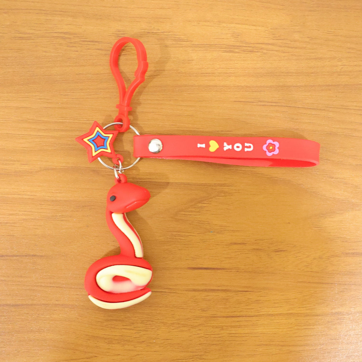 Novelty snake shaped key ring