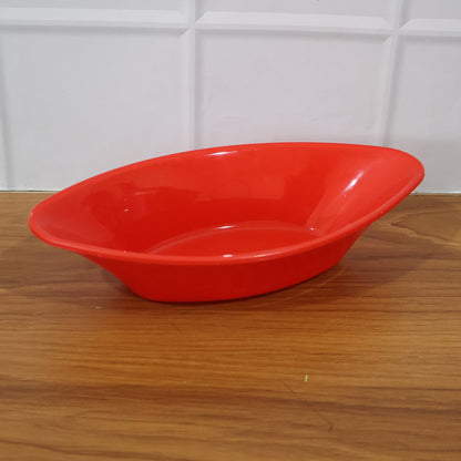Plastic Marin Serving Bowl – Elegant Oval Deep Bowl (1 Pc / Red)