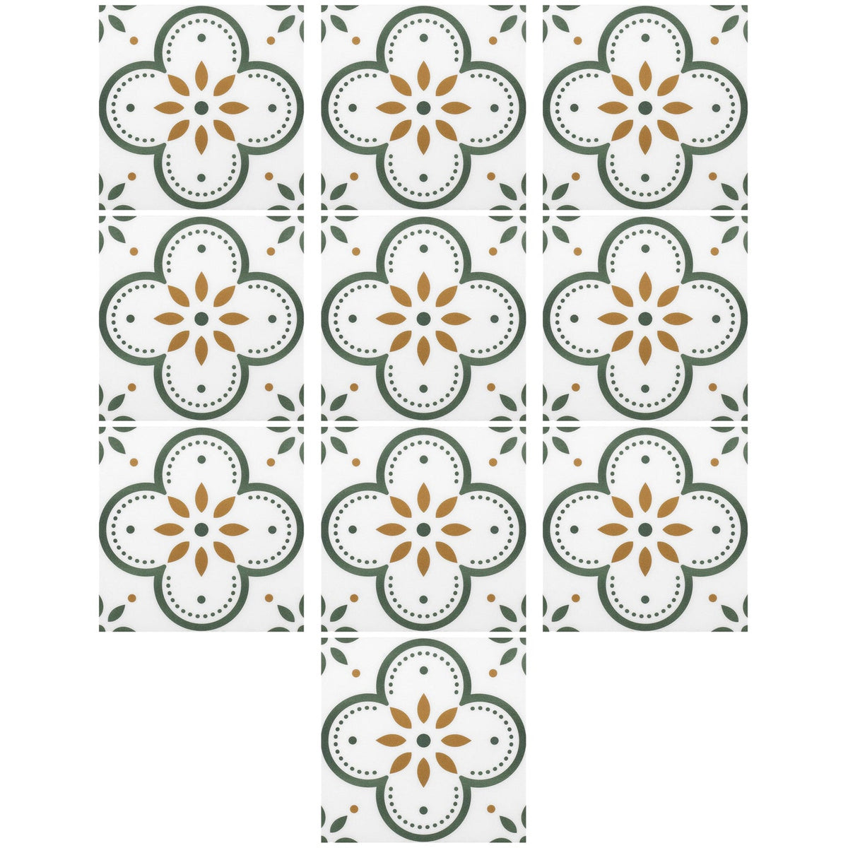 Peel & Stick 8×8 Inch Floor Tiles for Kitchen & Bathroom (10 Pc Set)