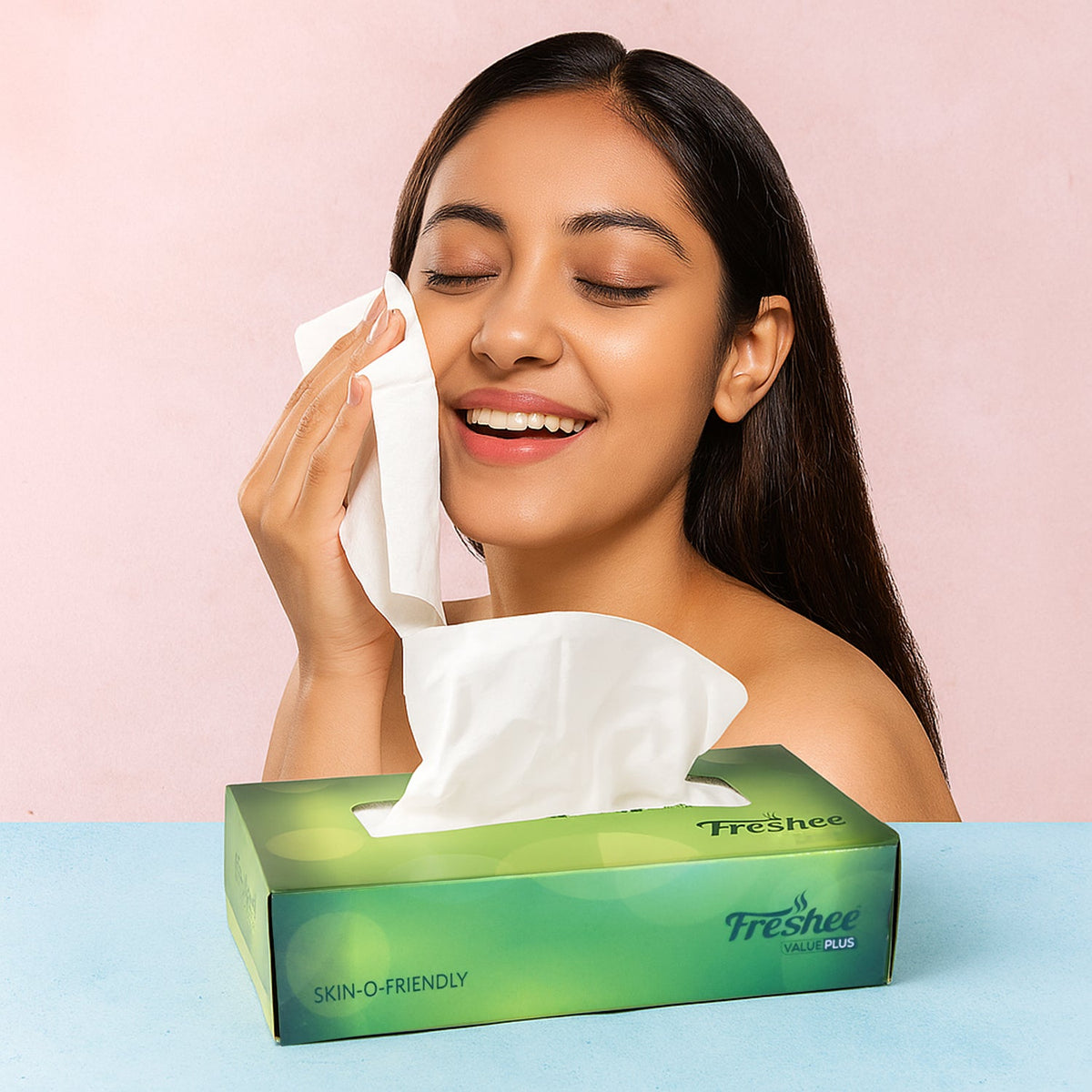 Freshee Premium Skin-Friendly Facial Tissues — 100 Pc Box (18 x 20 cm)