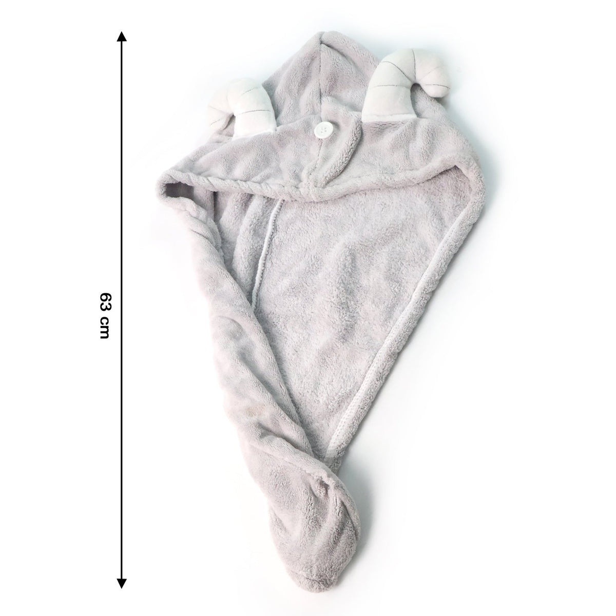 Cute Animal Ear Hooded Hair Drying Towel Wrap (1 Pc)