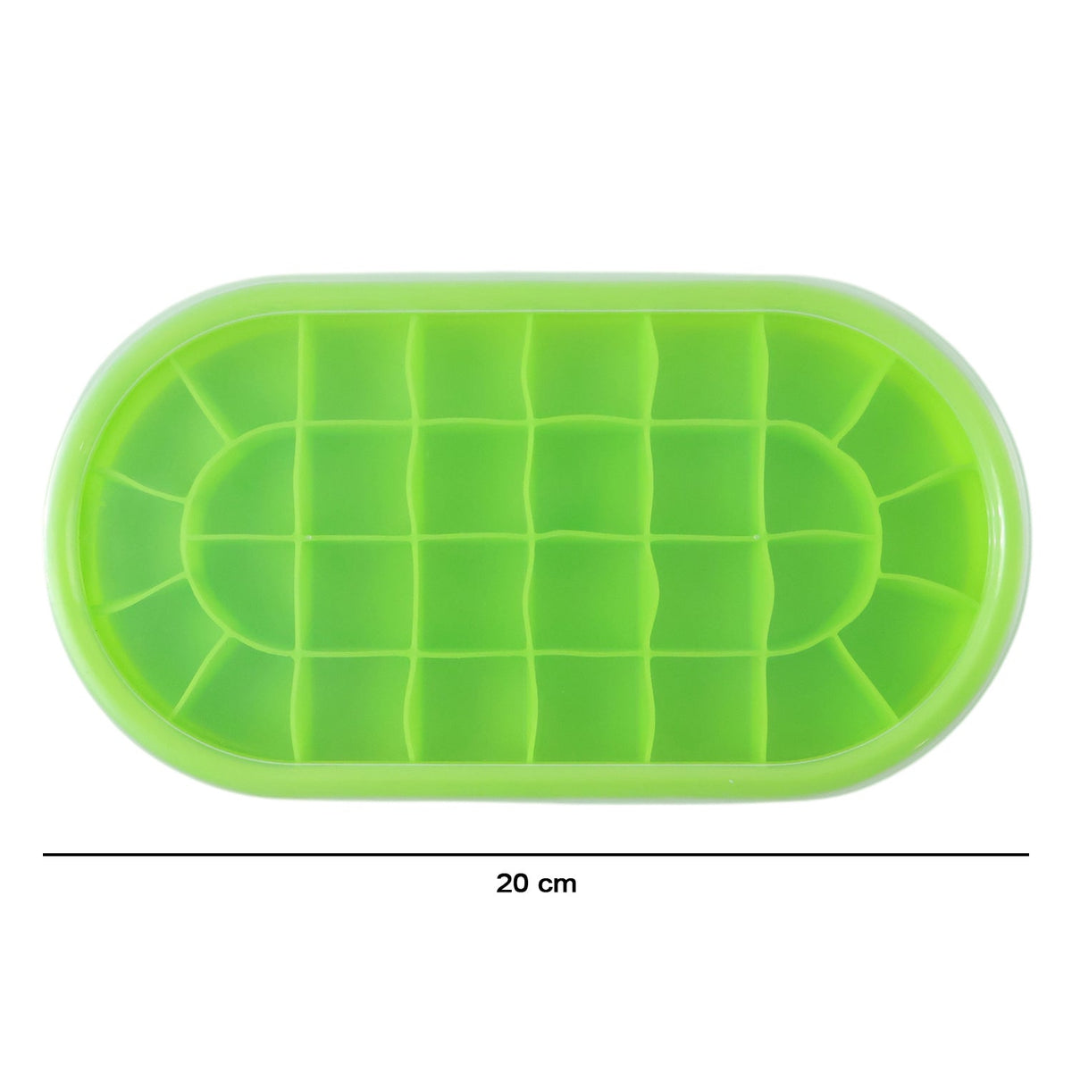 Premium Oval Silicone Ice Cube Tray with Lid (1 Pc)