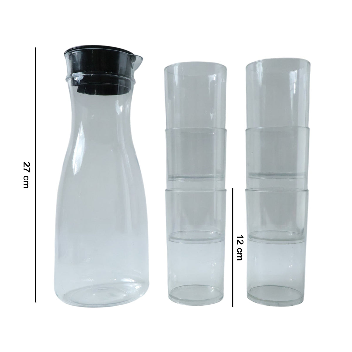 kitchen drinkware set jug and glasses combo