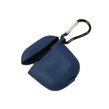 Silicone Shockproof Protection Wireless Headphones Carrying Box Cover Metal Keychain