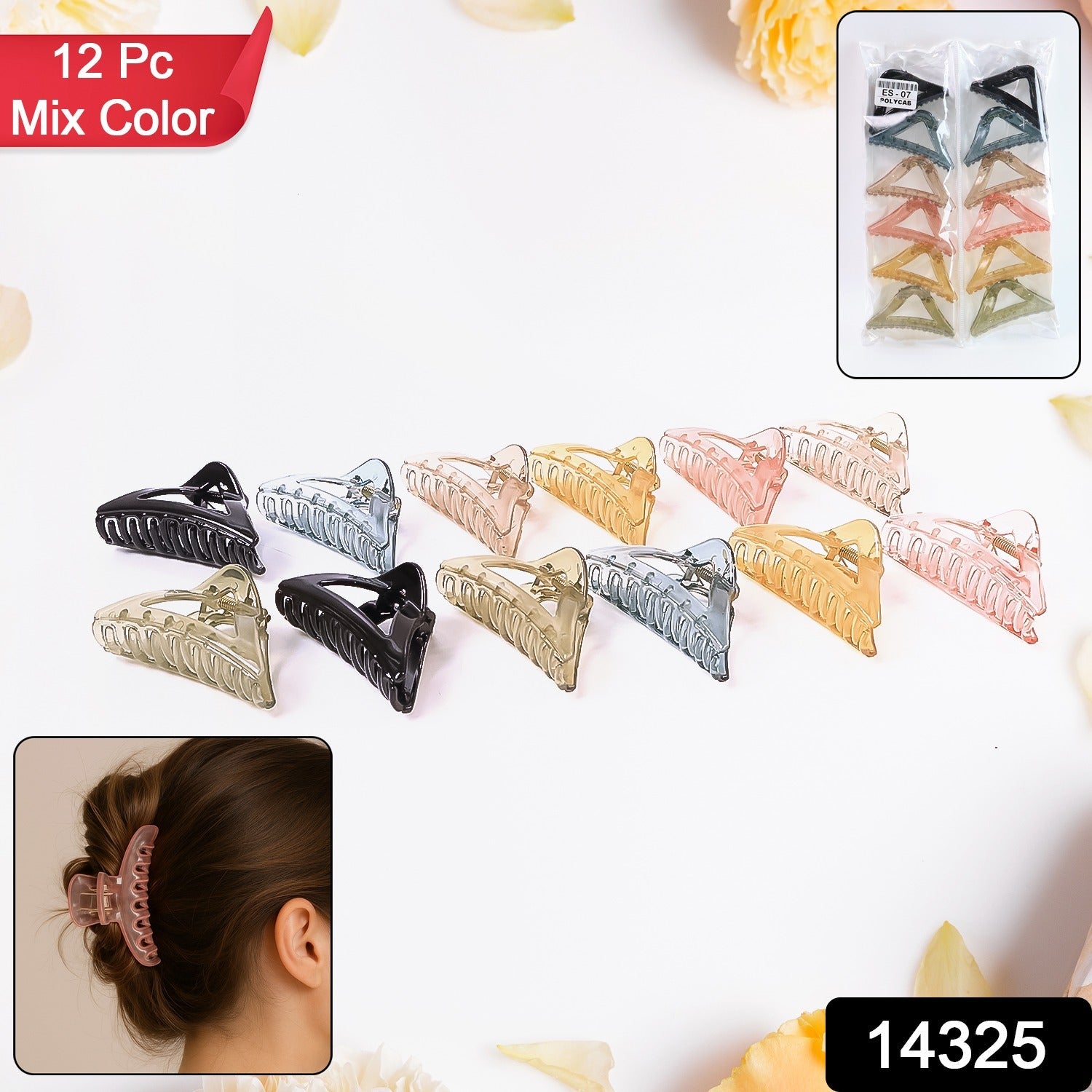 Multicolor Triangle Claw Clip