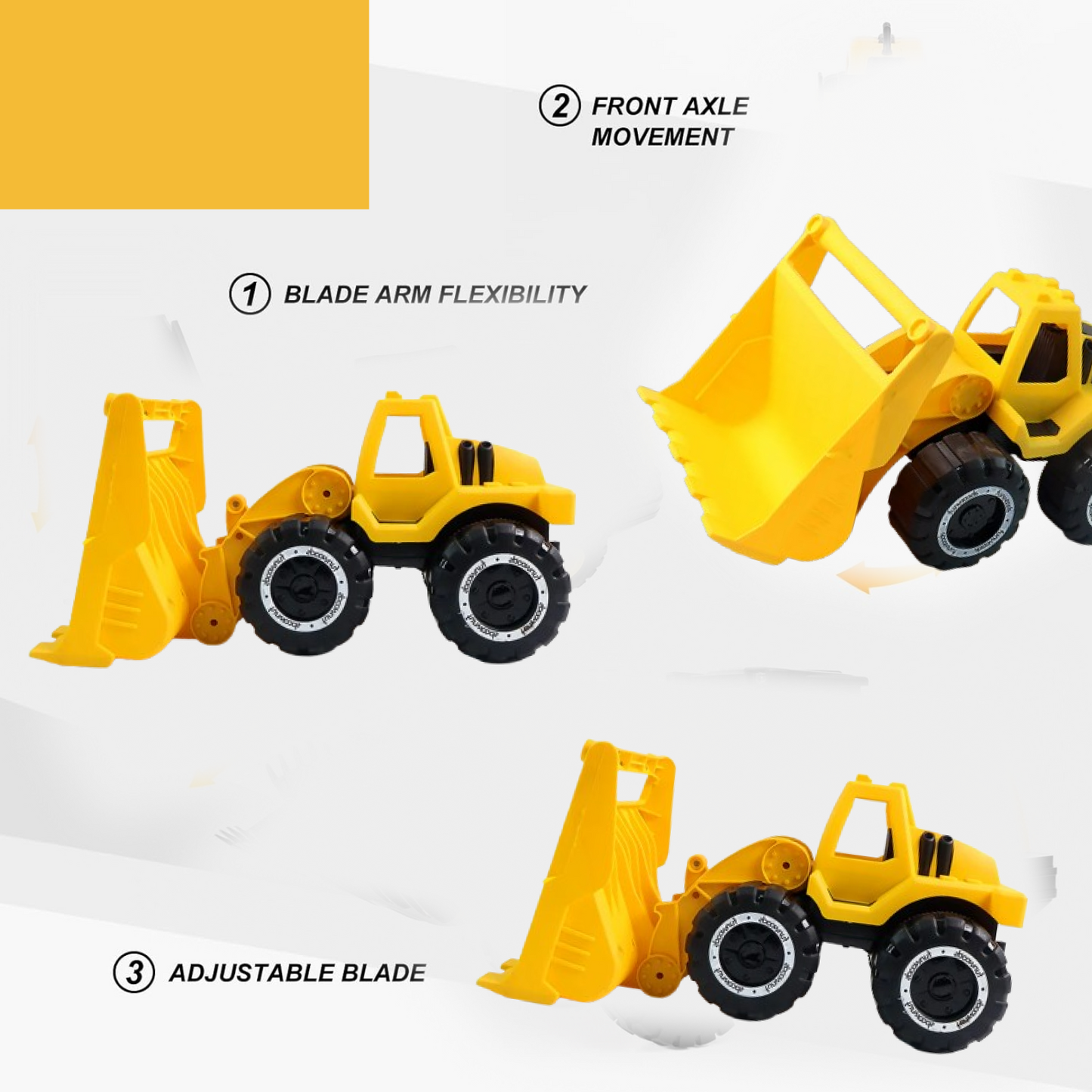 Funwoods Friction-Powered Front Loader / Bulldozer Toy - (1 Pc)