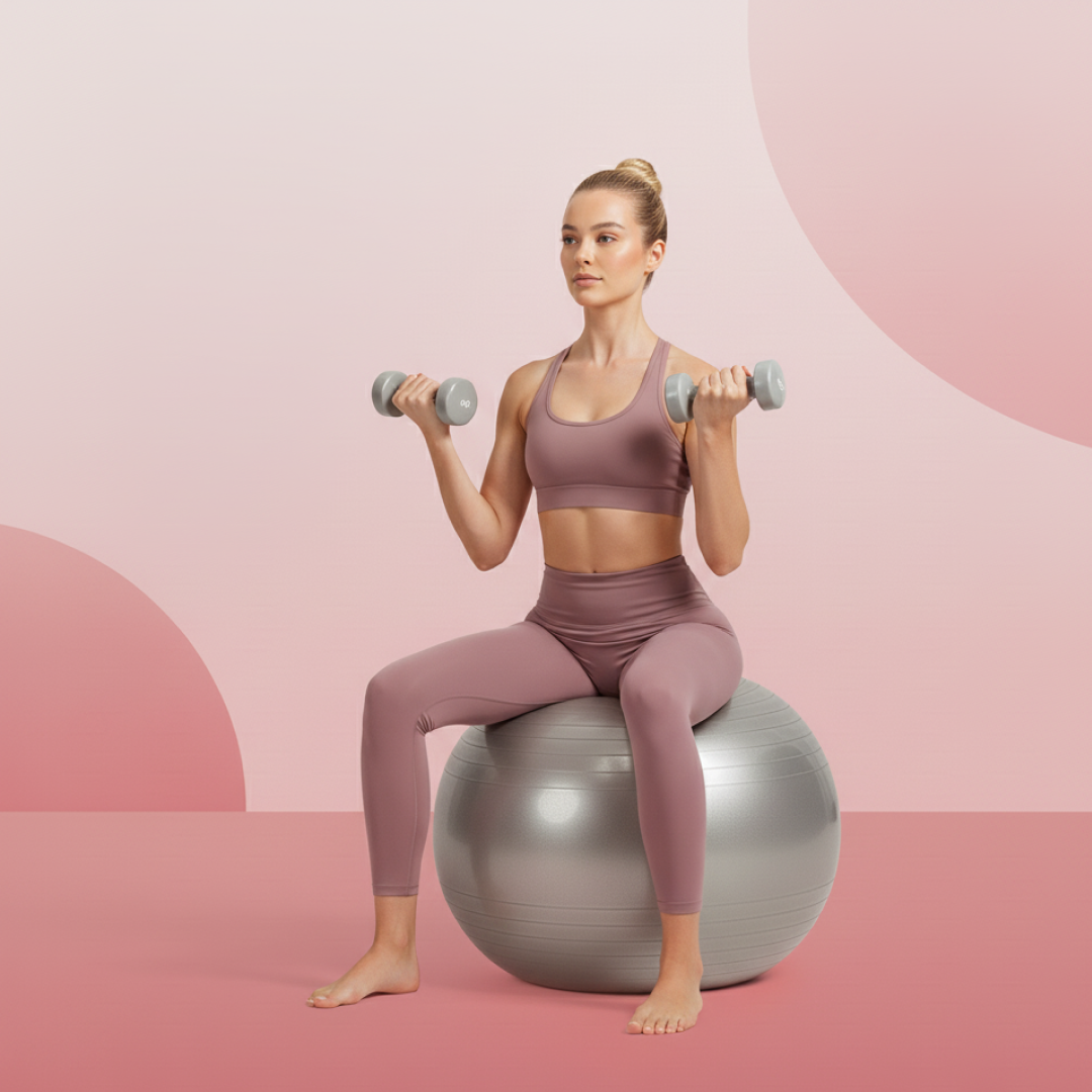 Heavy Duty Gym Ball Non-Slip Stability Ball with Foot Pump for Total Body Fitness