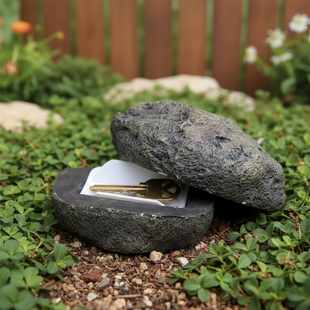 Realistic Fake Rock Key Hider – Weatherproof Outdoor Key Storage Emergencies (1 Pc)