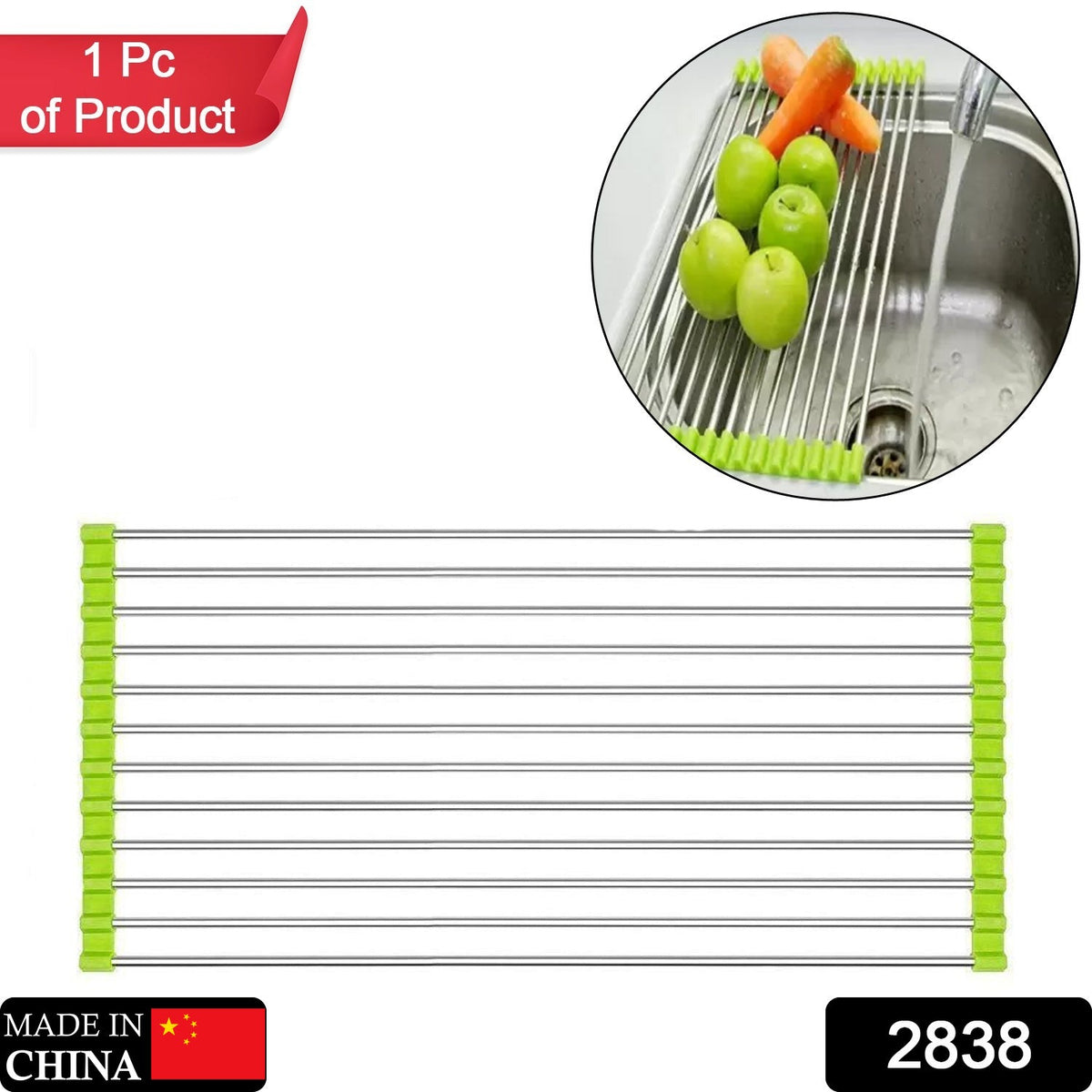 Roll-up dish drying rack
