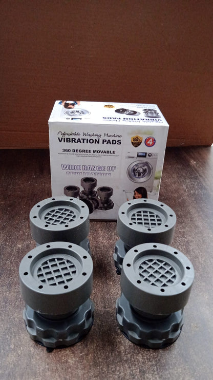 Adjustable Anti-Vibration Pads for Washing Machine and Refrigerator Base (4 Pc)