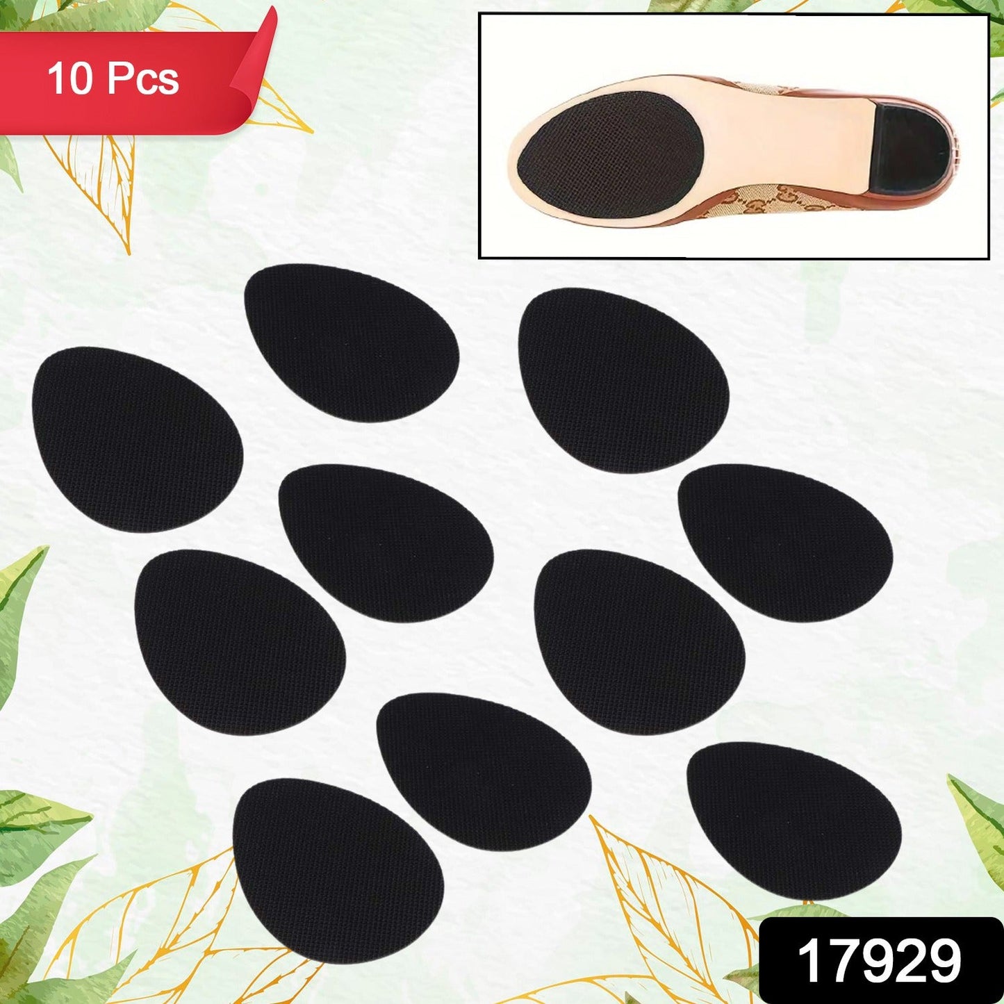 Non-Slip Shoe Pads, Rubber Shoe Sole Protector Pads, High Heels, Boots (10 Pcs Set)
