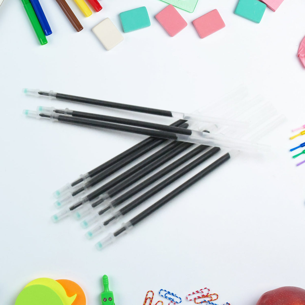 Black Pen Refill – Smooth Writing Ball Pen Ink Refill Set (10 Pcs)