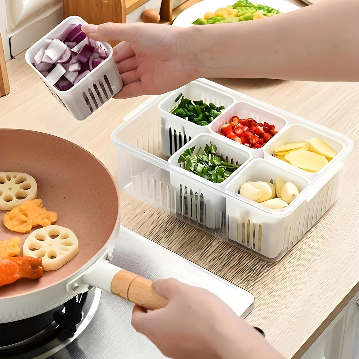 Fridge Storage Box – Freezer Vegetable & Meat Organizer Drawer