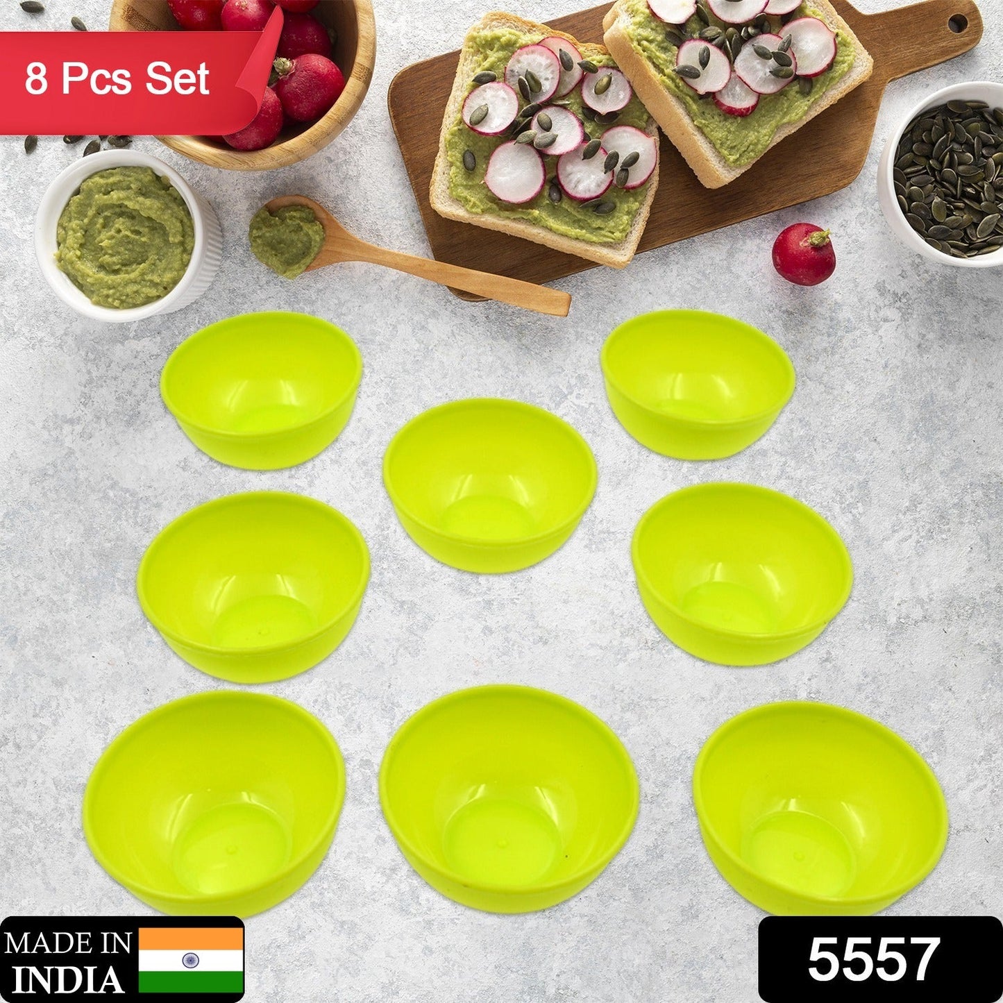 Multipurpose Small Plastic Bowl Katori Microwave Safe Bowl 8 Pcs Set