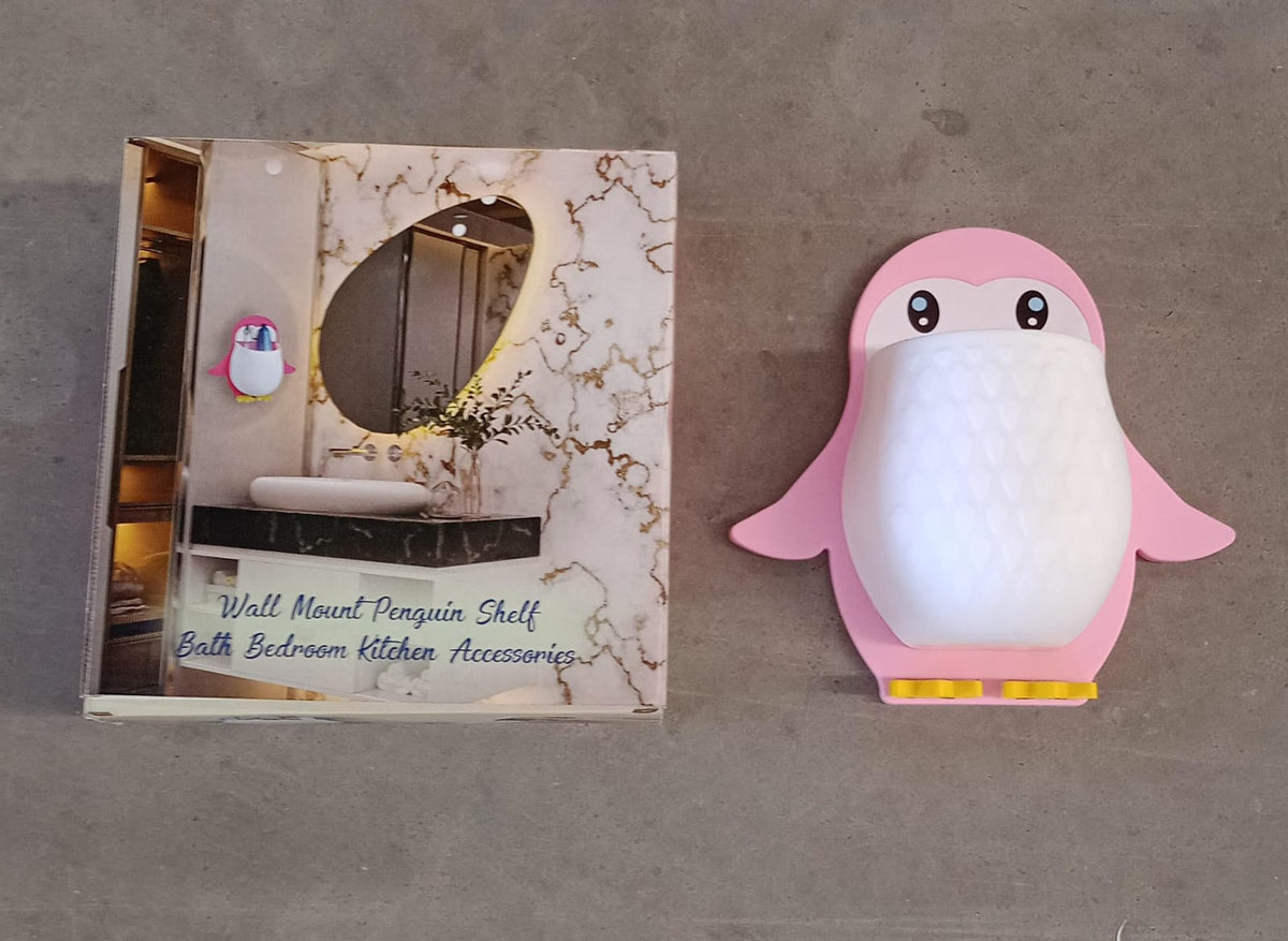 Penguin Storage Box, Wall Nightstand, Office Plastic Wall Mount