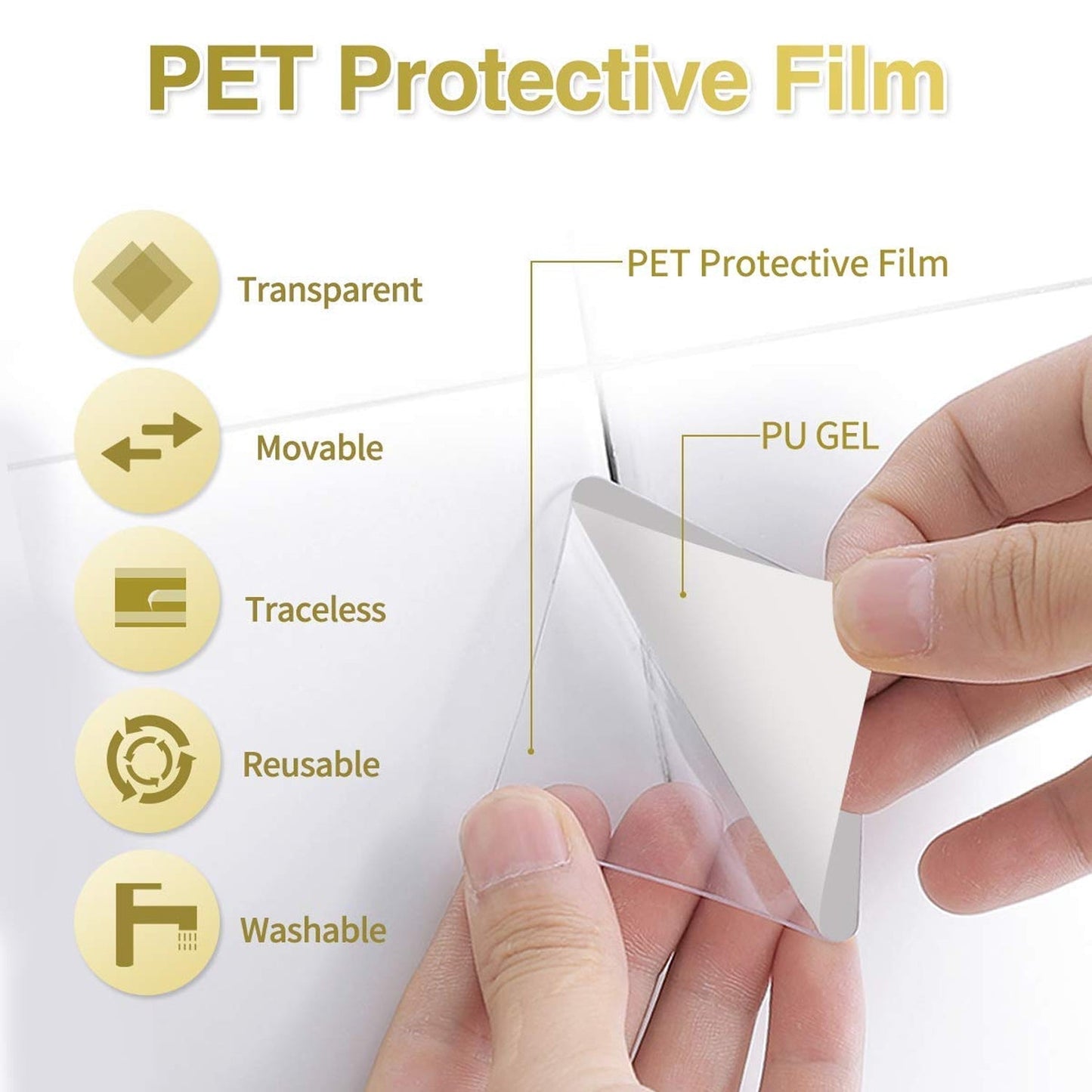 Multipurpose waterproof gel tape, easy to remove and reusable