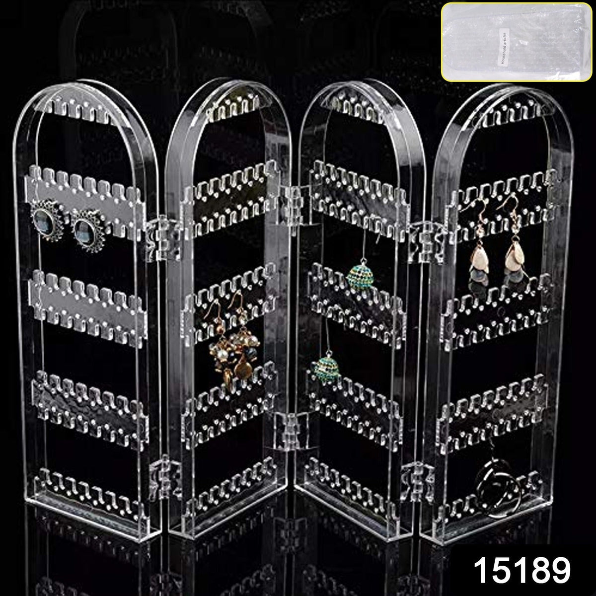 Foldable acrylic earring display stand 4 doors necklace rack India