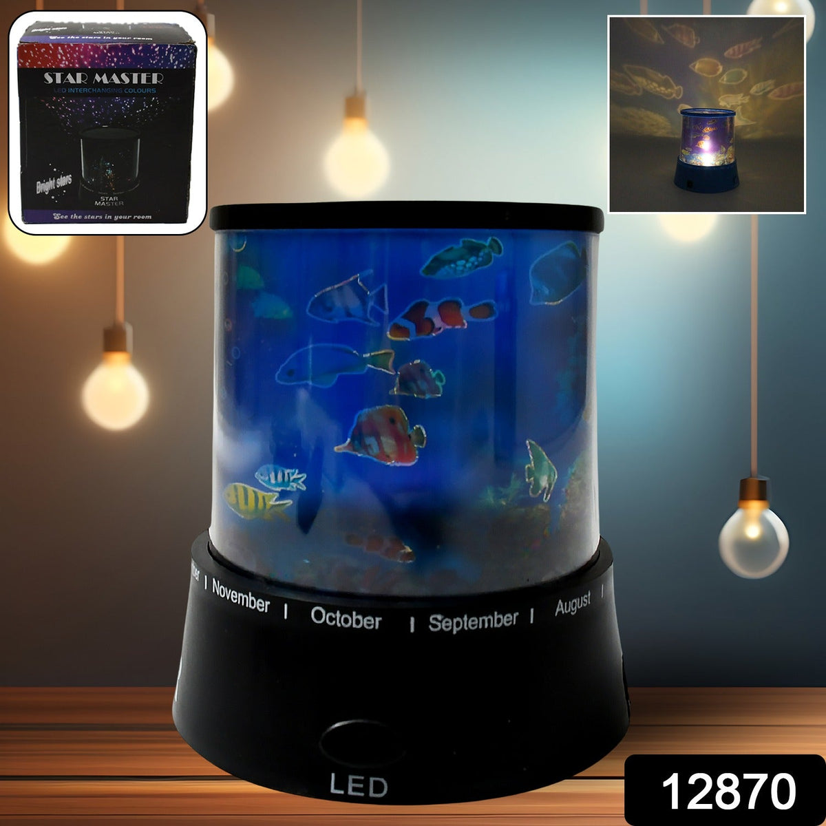 LED Projector Night Light – 3 Battery Lamps (1 Pc, Battery Not Included)