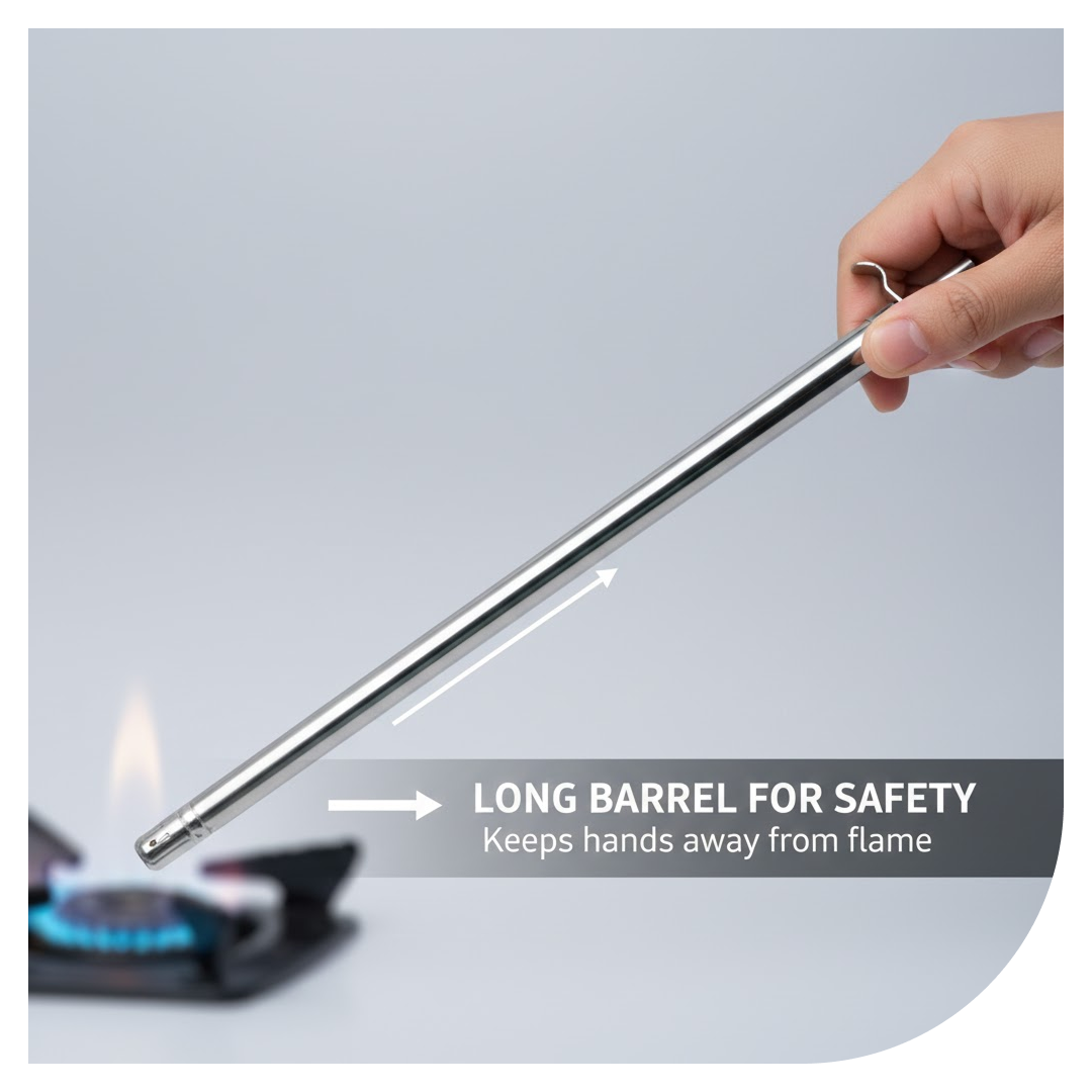 Stainless Steel Gas Lighter - Long Spark Kitchen Stoves & Restaurants (31 Cm / 1 Pc)