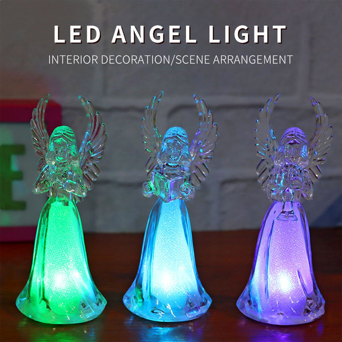 Decorative LED Light-Up Angel Figurines (12 Pc)