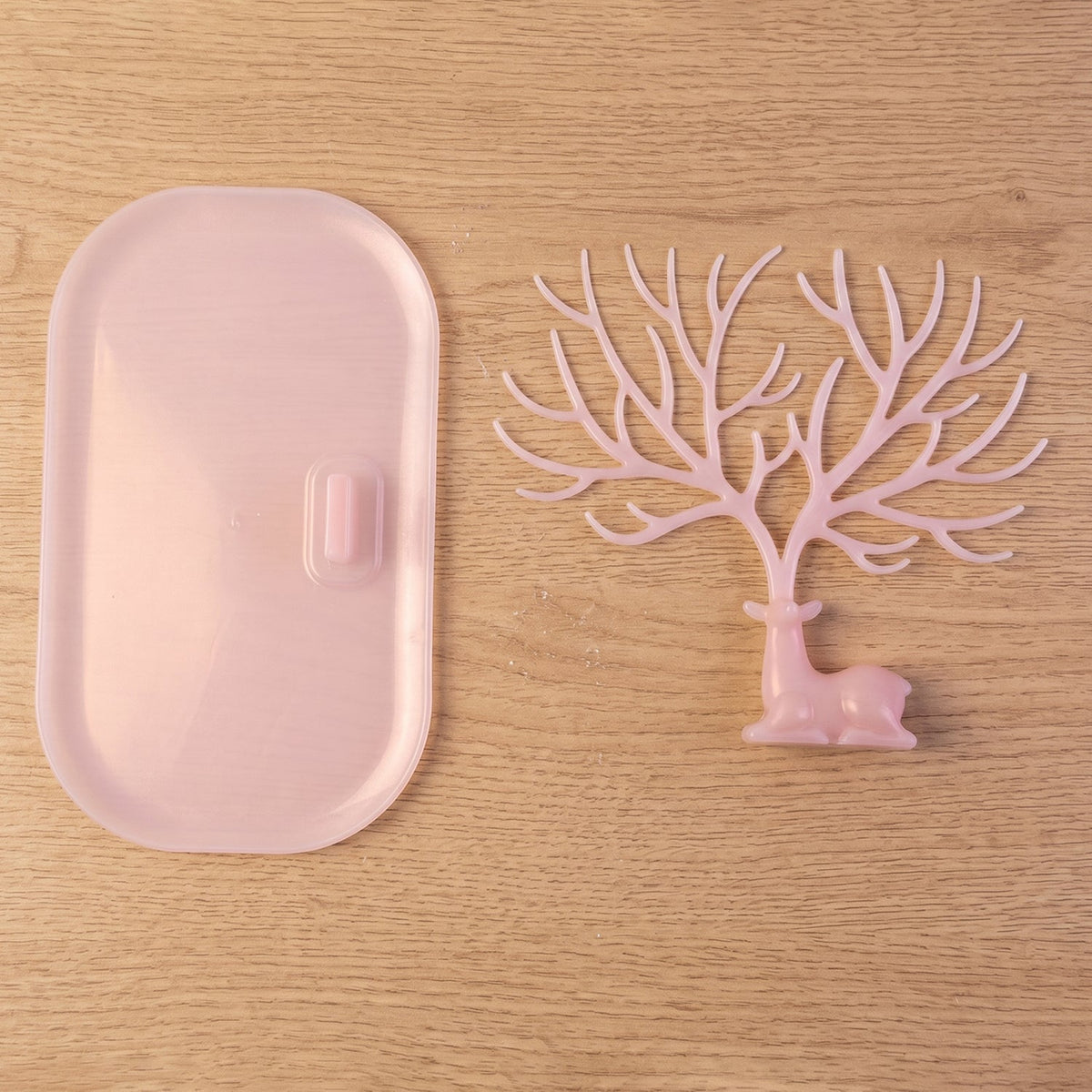 Large pink deer antler stand with earrings India