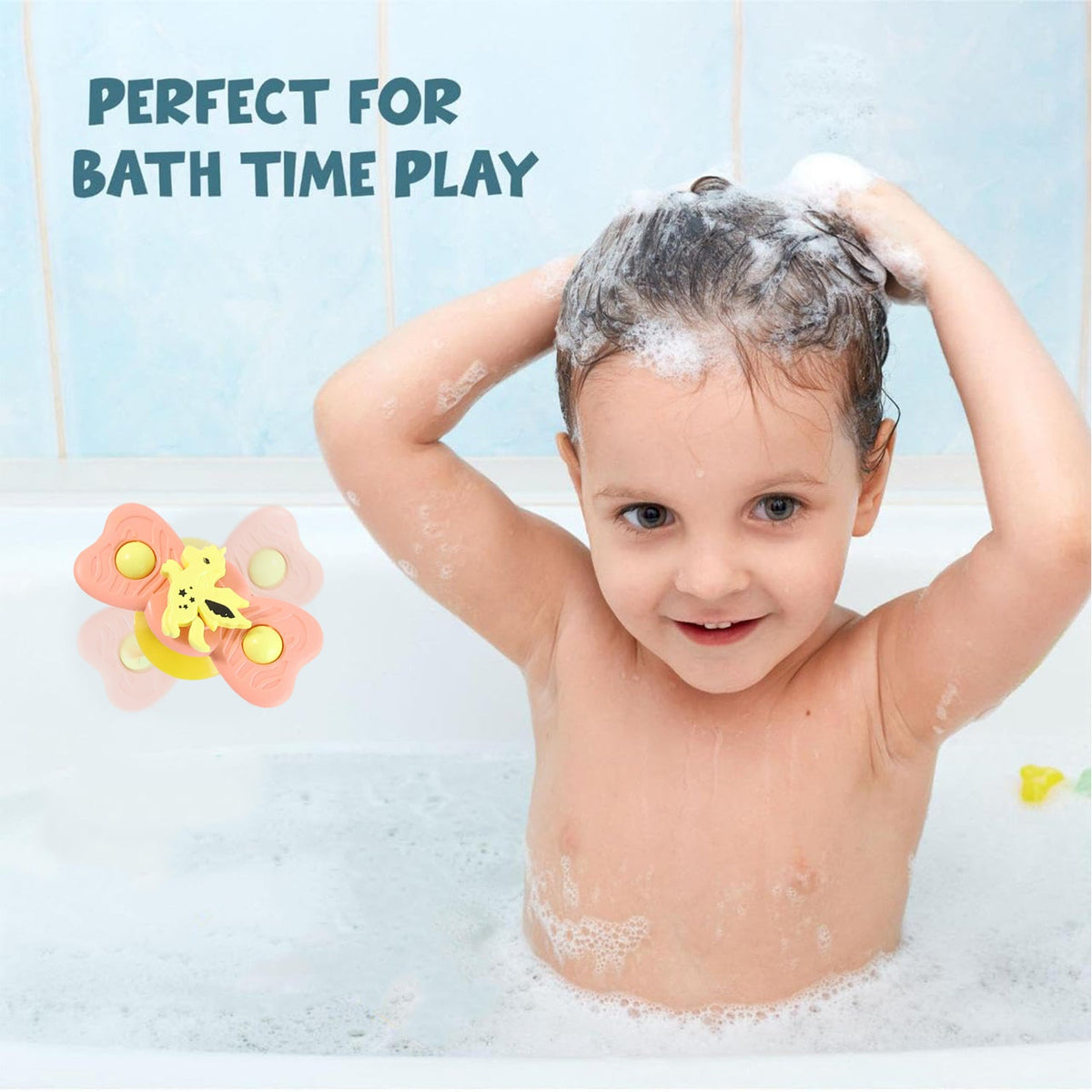 Buzzy Baby Spinner Toy Set – Suction Cup Spinning Toys (3 Pc Set)