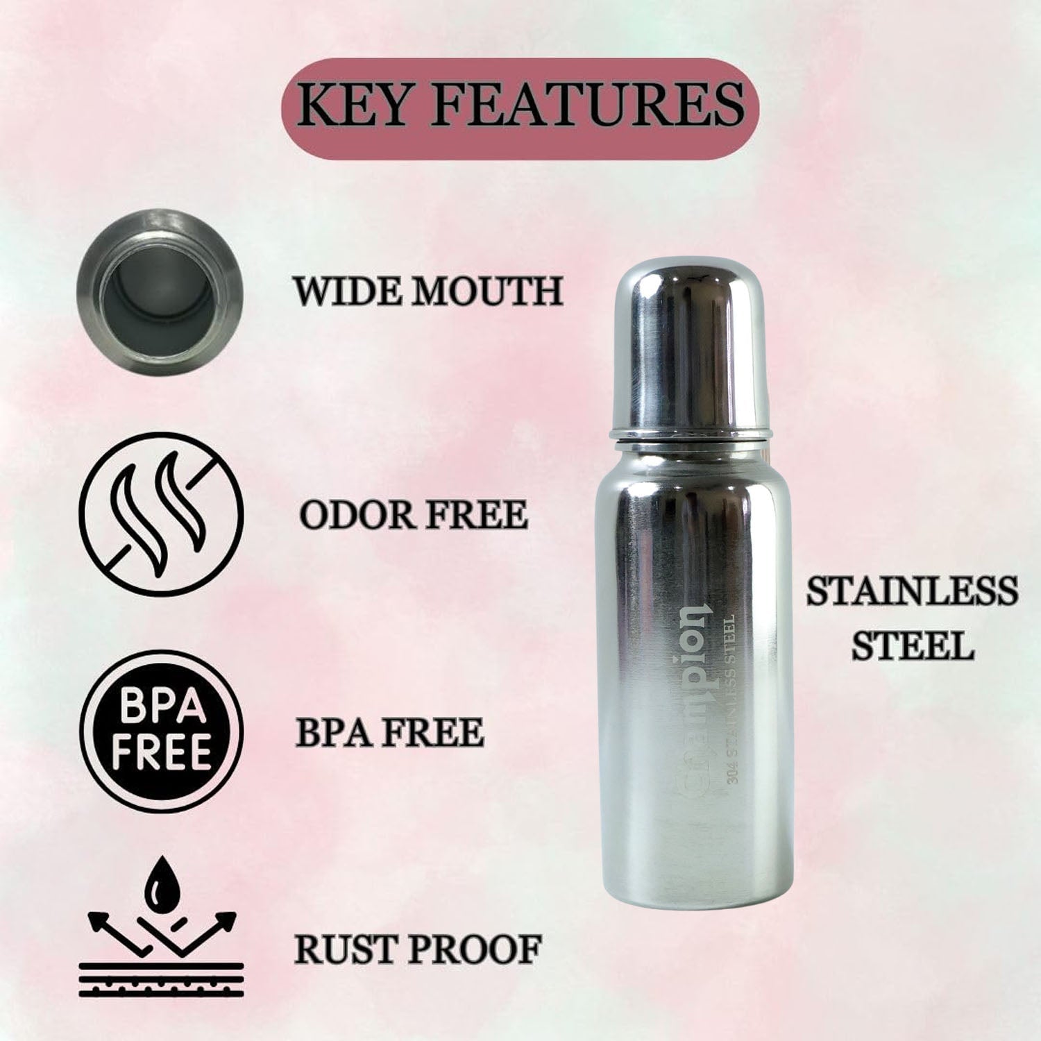 BPA free steel baby bottle
