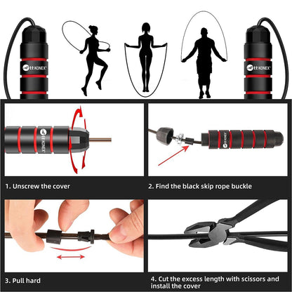 High-Speed Skipping Rope with Foam Padded Handles (1 Pc)