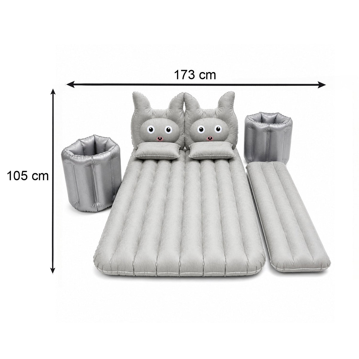 Car Air Mattress Bed Set with Inflatable Cushions and Pump -1 Set (Mix Design)