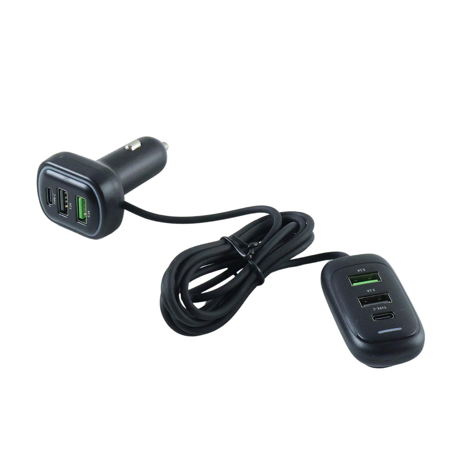  car charging hub with rgb breathing ambient light