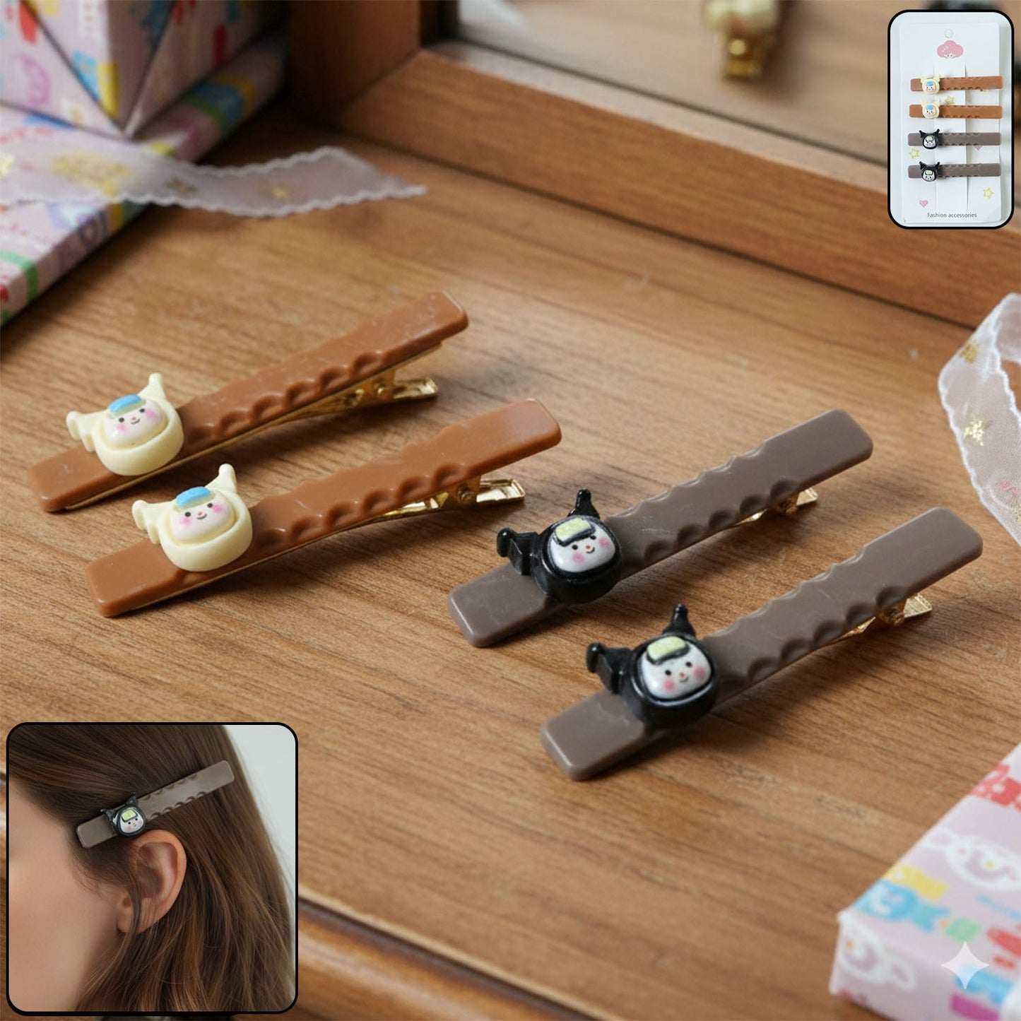 Heart Hair Pins Set