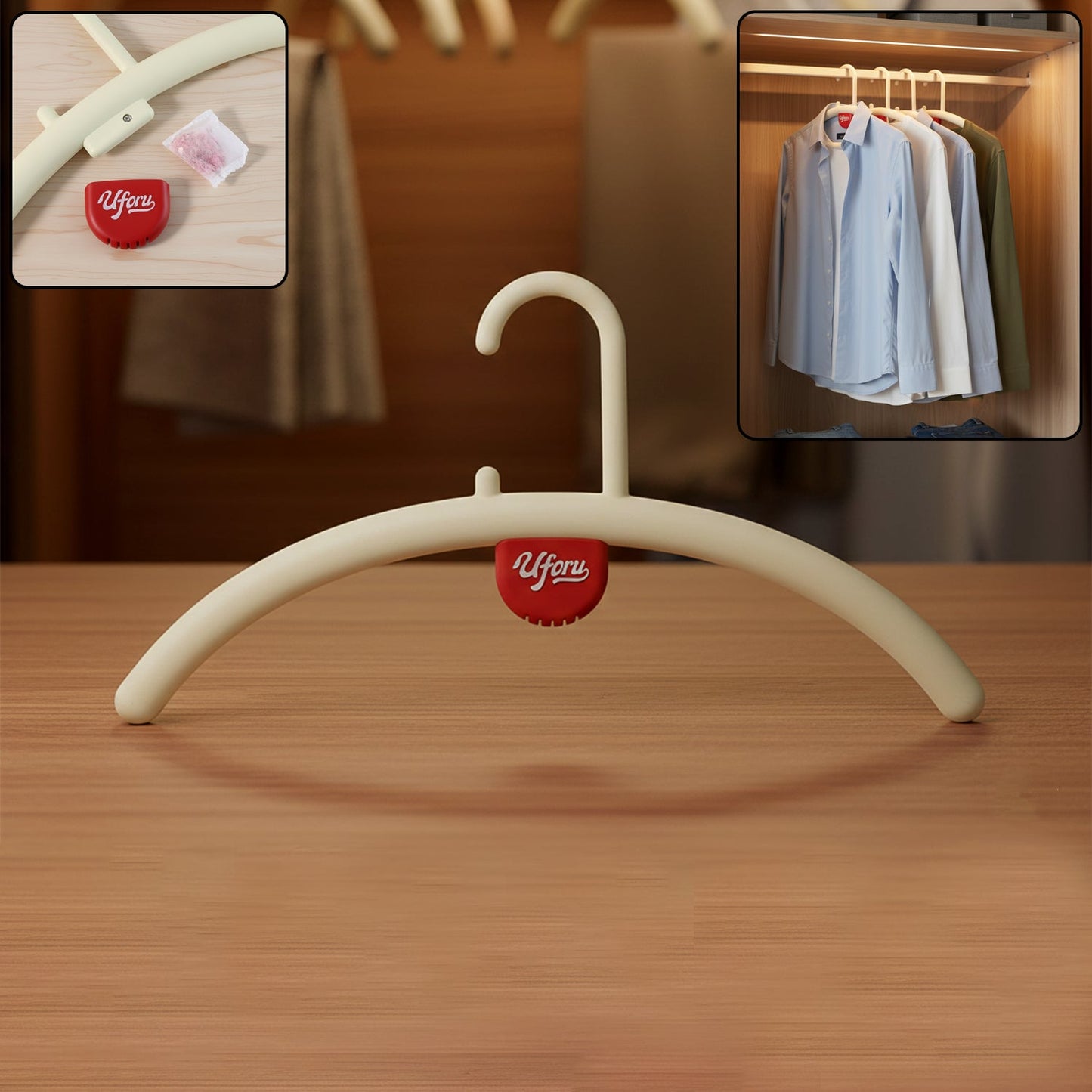 Multipurpose Anti-Slip Plastic Clothes Hanger with Fragrance Holder (1 Pc)