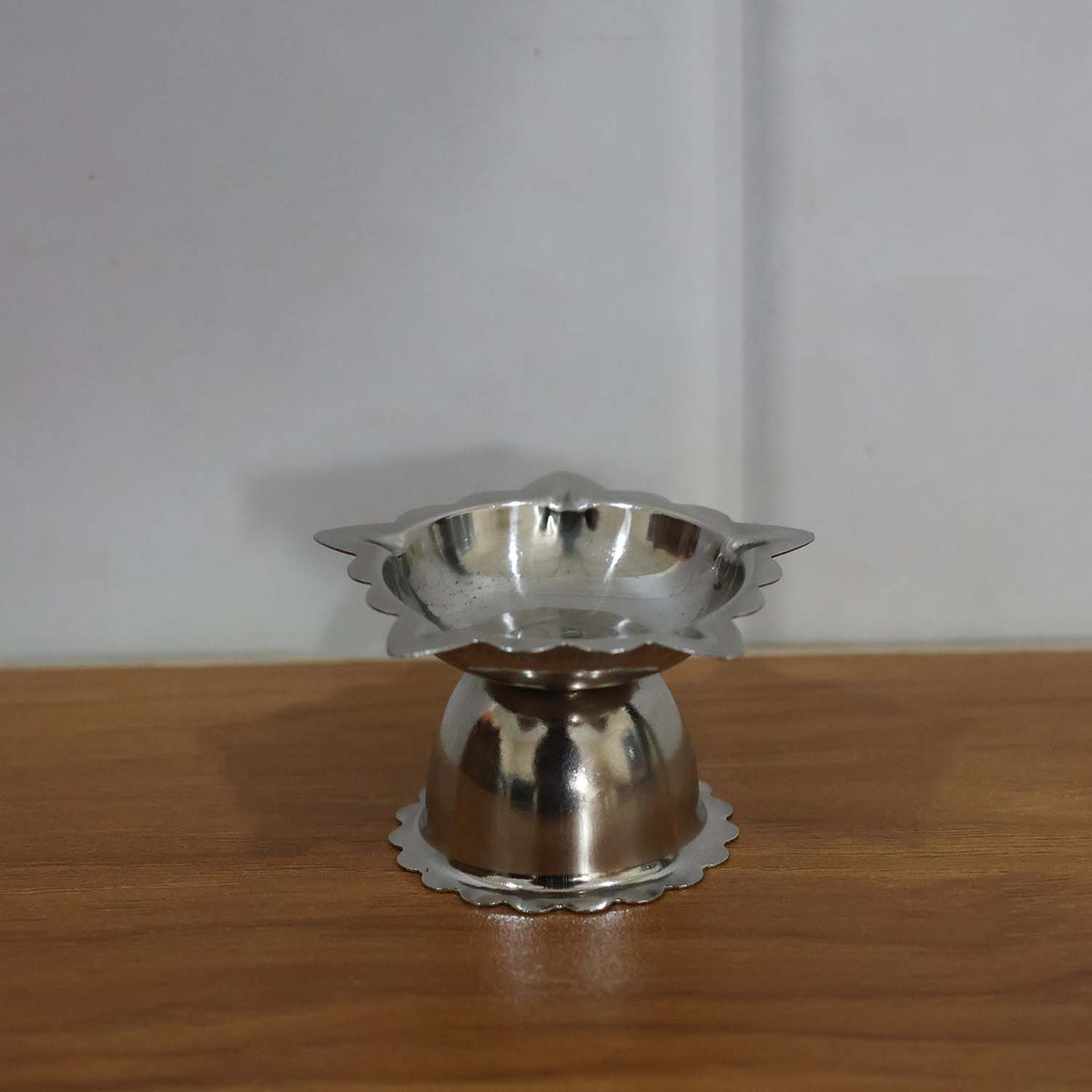 Silver diya for pooja