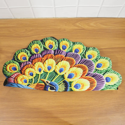peacock print floor mat