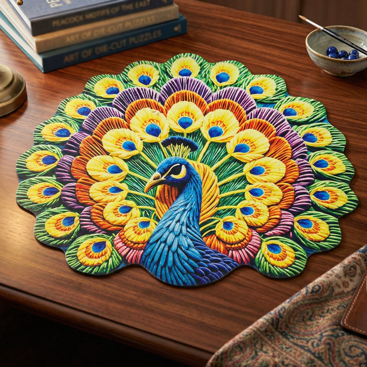 printed peacock carpet mat
