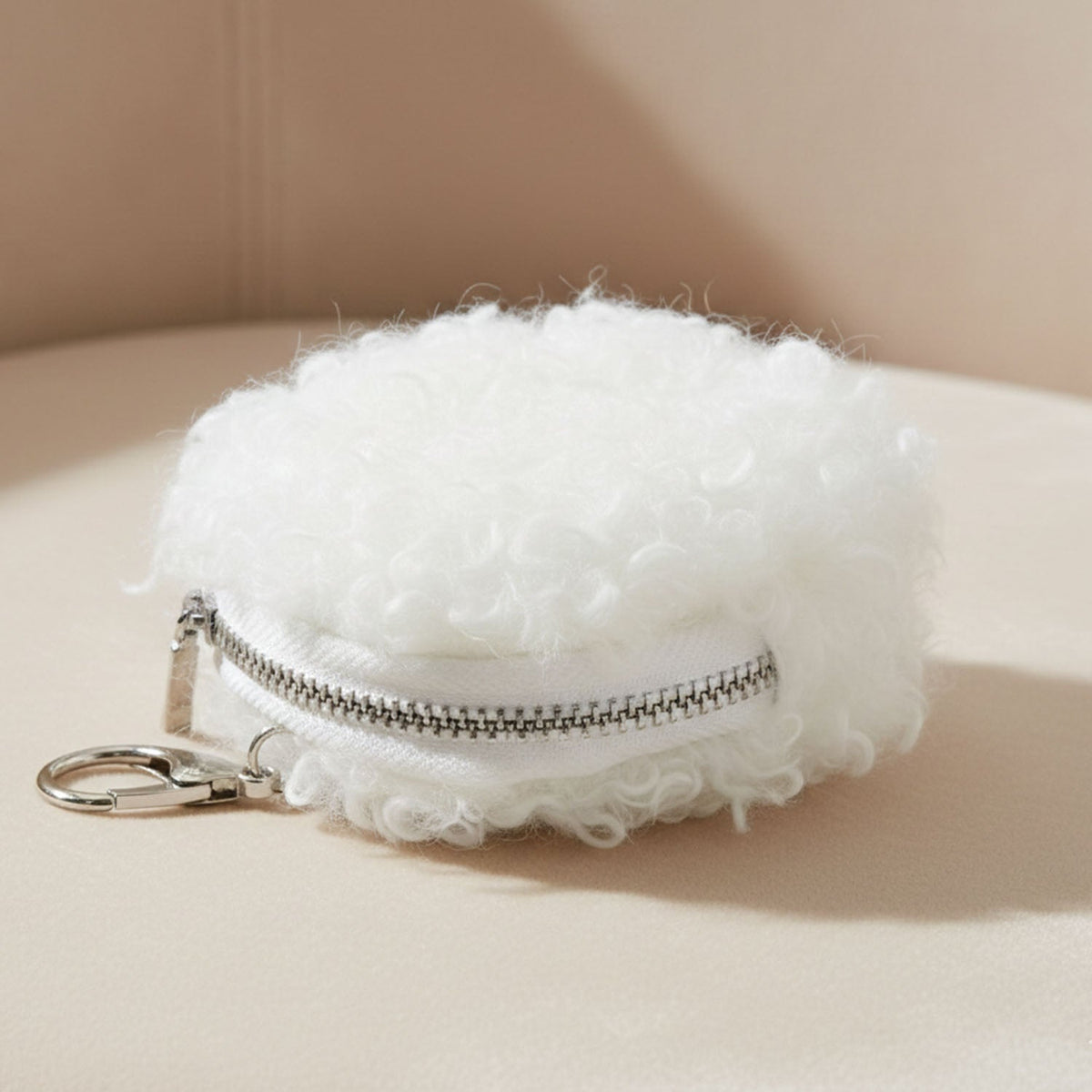 Mini plush coin purse front view
