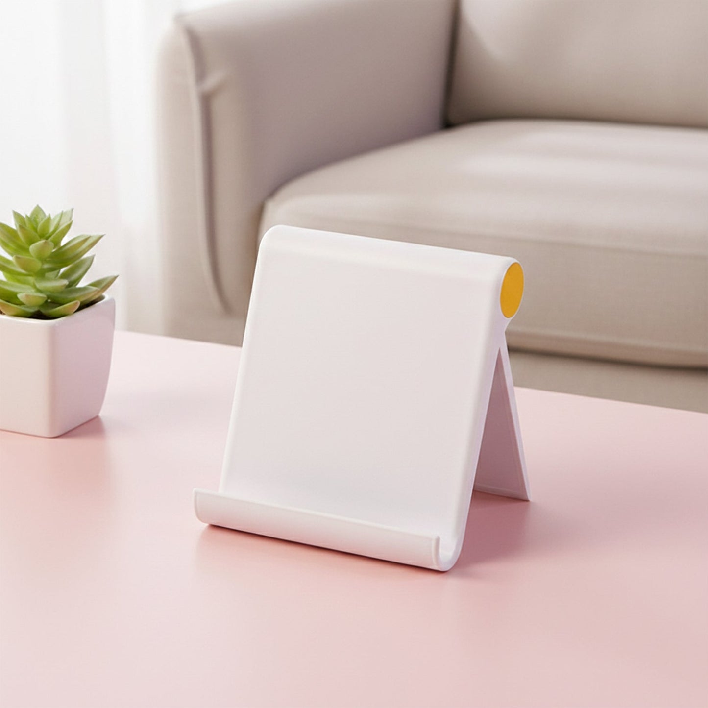 Plastic Foldable Desktop Mobile Stand (1 Pc / White)