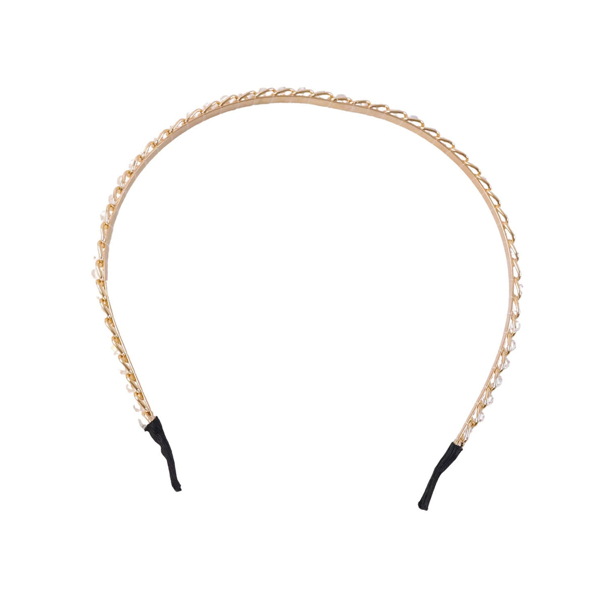 Decorative metal hair band with stones