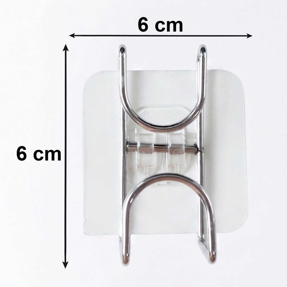 Transparent Double Loop Adhesive Wall Holder Hook (1 Pc)