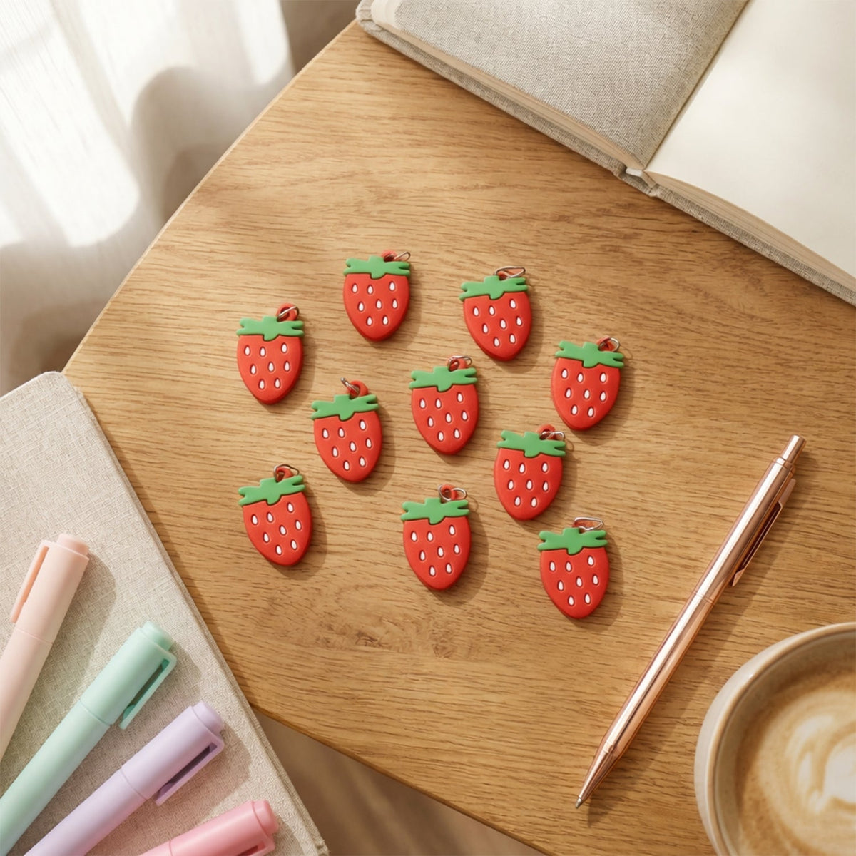 cute strawberry bag charm