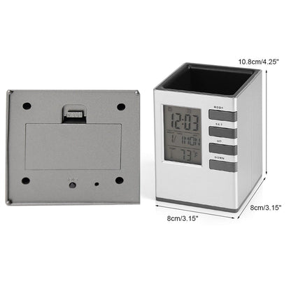 Stylish Multifunction Desk Clock with Pen Holder