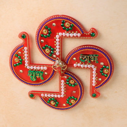 Acrylic Swastic Shubh Labh Home Decor