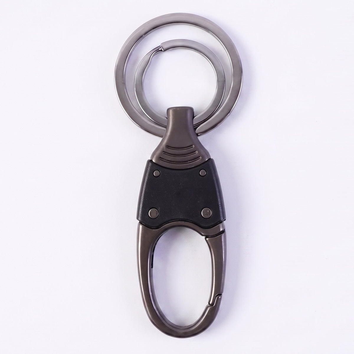 Premium Dual Ring Metal Key Holder with Rotating Swivel (1 Pc)